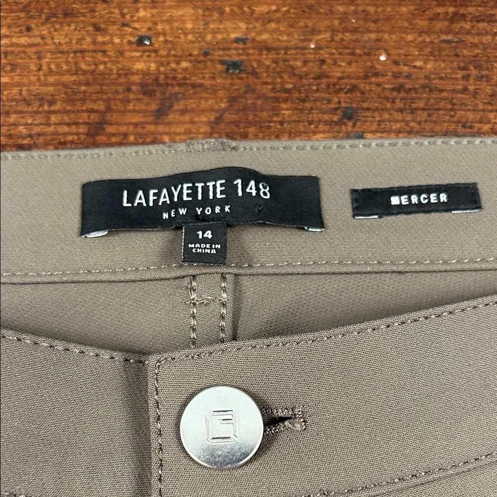 Lafayette 148 New York Mercer Acclaimed stretch size 14 color mushroom